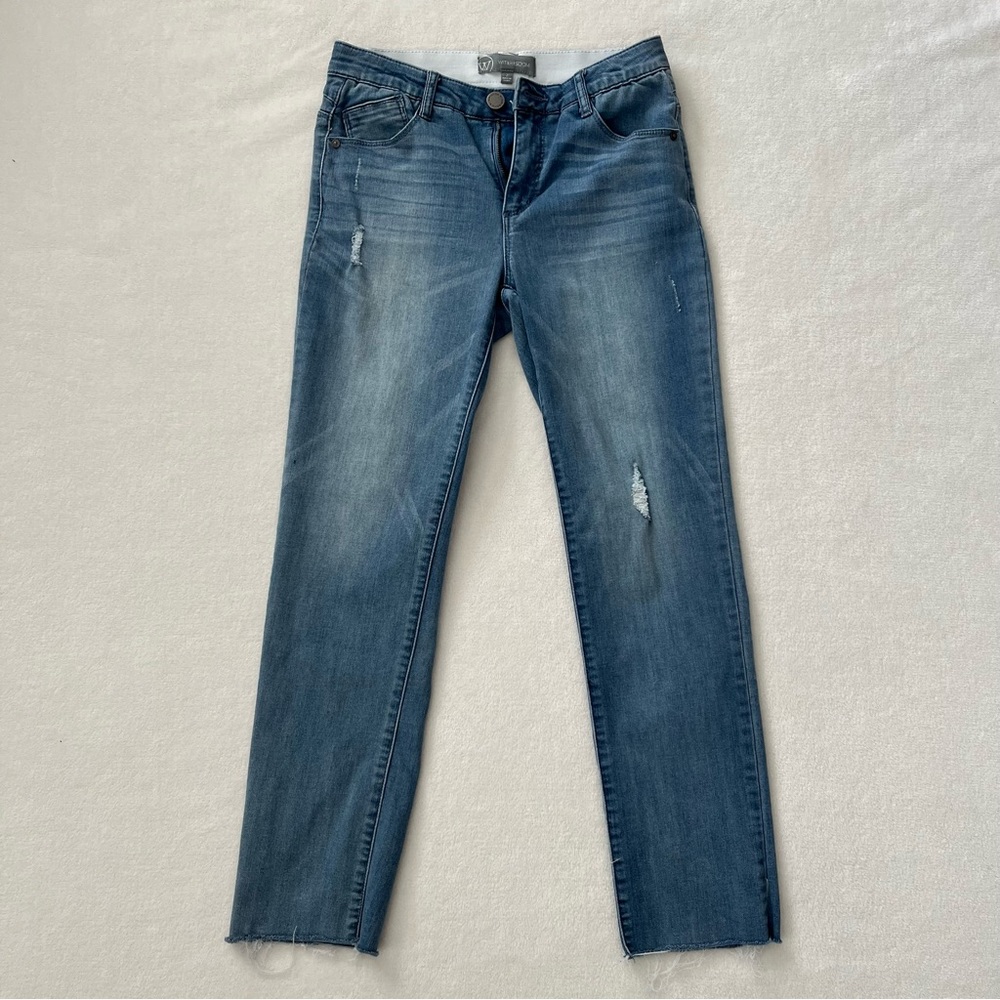 Women Wit & Wisdom ‘Ab’ Solution Raw Hem Slim Straight Jeans